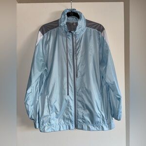 Nordstrom Zella Light Blue Zip Front Windbreaker Jacket Sz XL